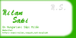 milan sapi business card